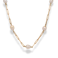 Champagne Pearl Paperclip Chain