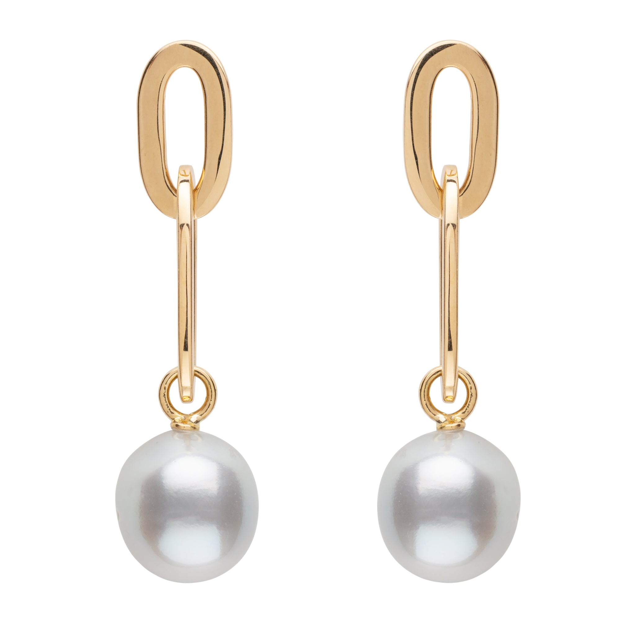 Firenze South Sea Pearl Oval Link Earrings – Pearls By Shari