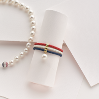 3 Strand Italian Leather & White South Sea Pearl Bracelet