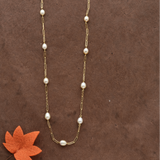 Champagne Pearl Paperclip Chain