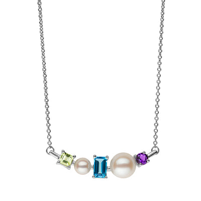 Multi-Gemstone Bar Necklace