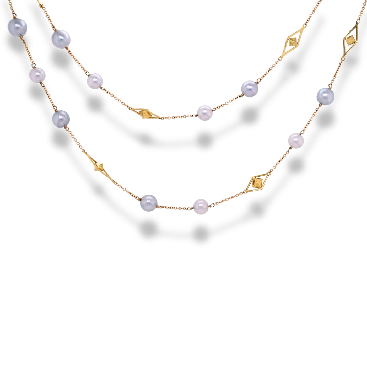 Akoya Pearl Pyramid Necklace