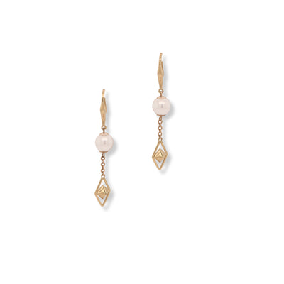 Akoya Pyramid Dangle Earrings