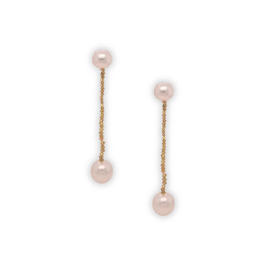 Raw Yellow Diamond Pearl Dangles