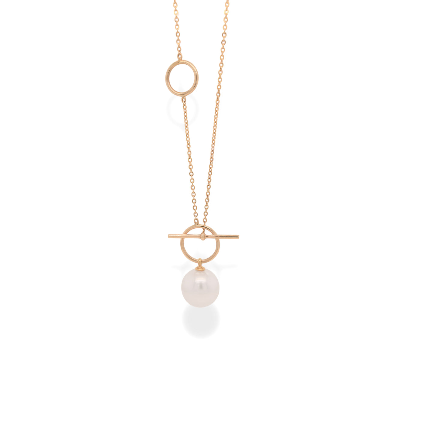 Adjustable Toggle Pearl Chain Necklace