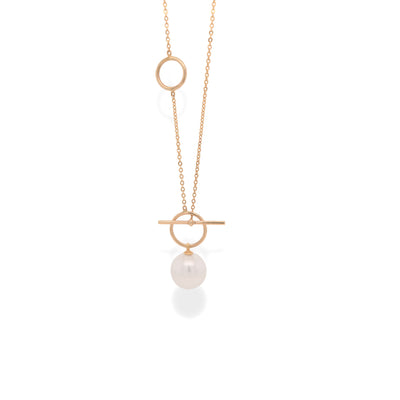 Adjustable Toggle Pearl Chain Necklace