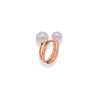 White Pearl Coil Ring
