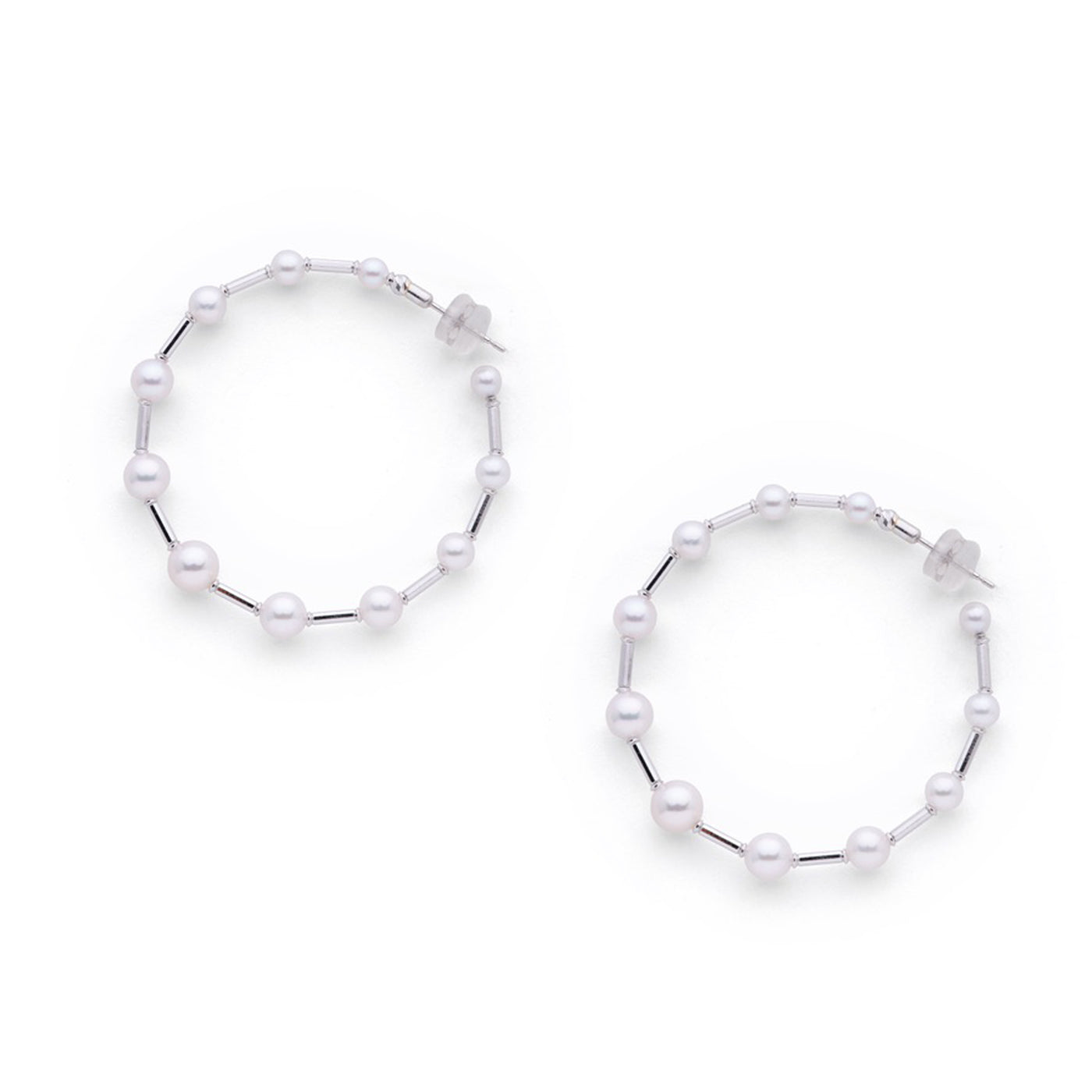 Graduated Pearl Hoop Earrings