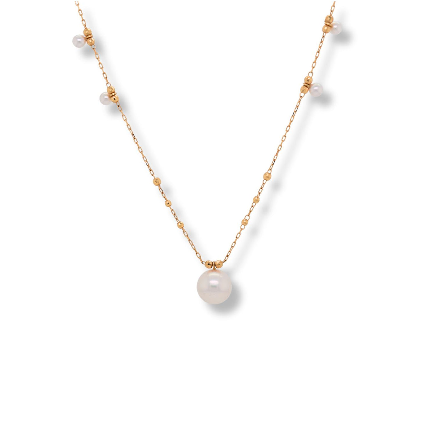 Petite Akoya Pearl Station Necklace