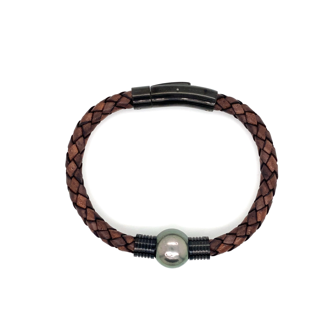 Men's Tahitian Pearl & Leather Bracelets