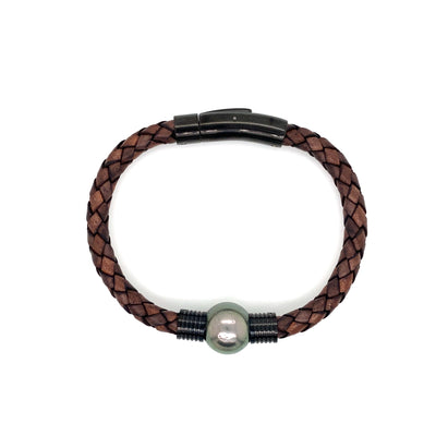 Men's Tahitian Pearl & Leather Bracelets