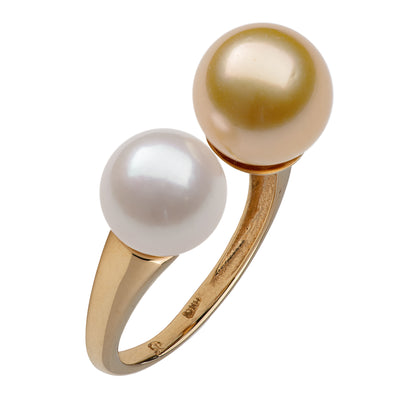 Golden South Sea & Akoya Pearl Ring