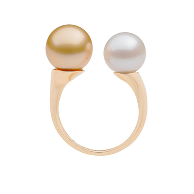 Golden South Sea & Akoya Pearl Ring