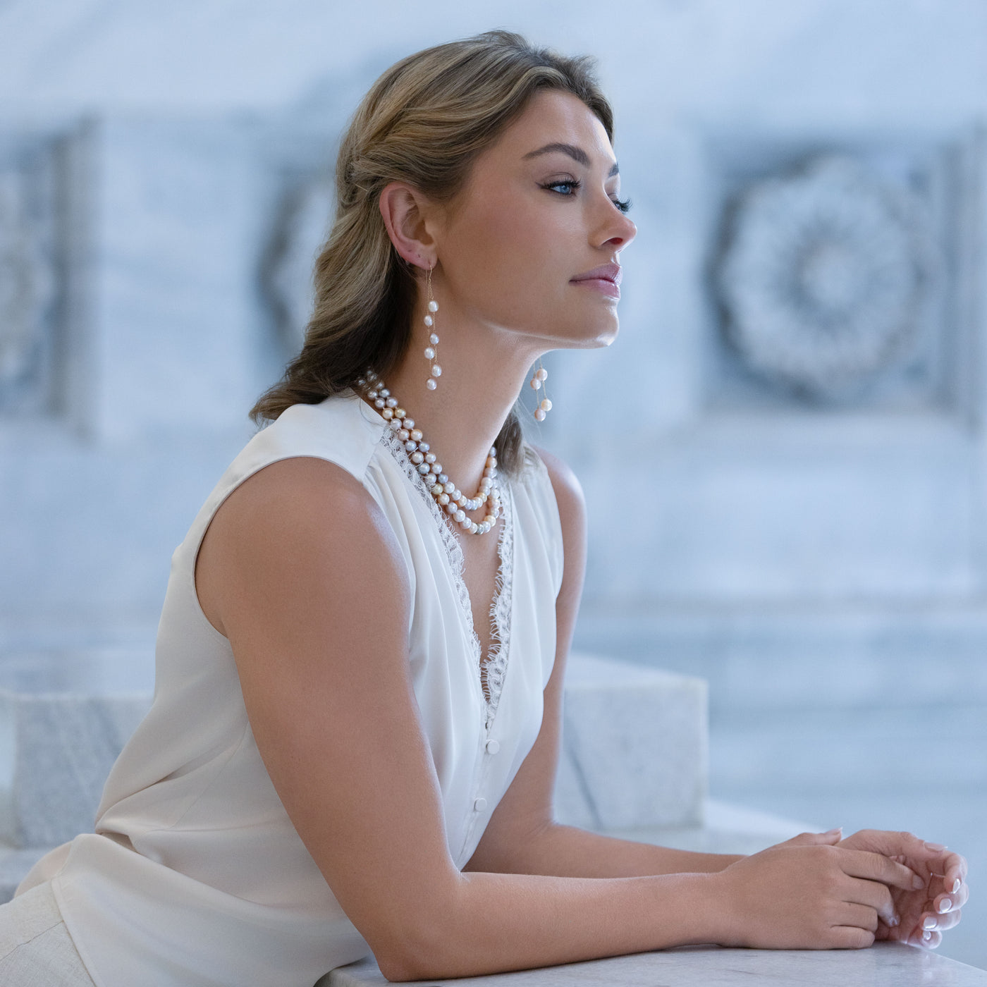 Freshwater Pearl Cascade Earrings