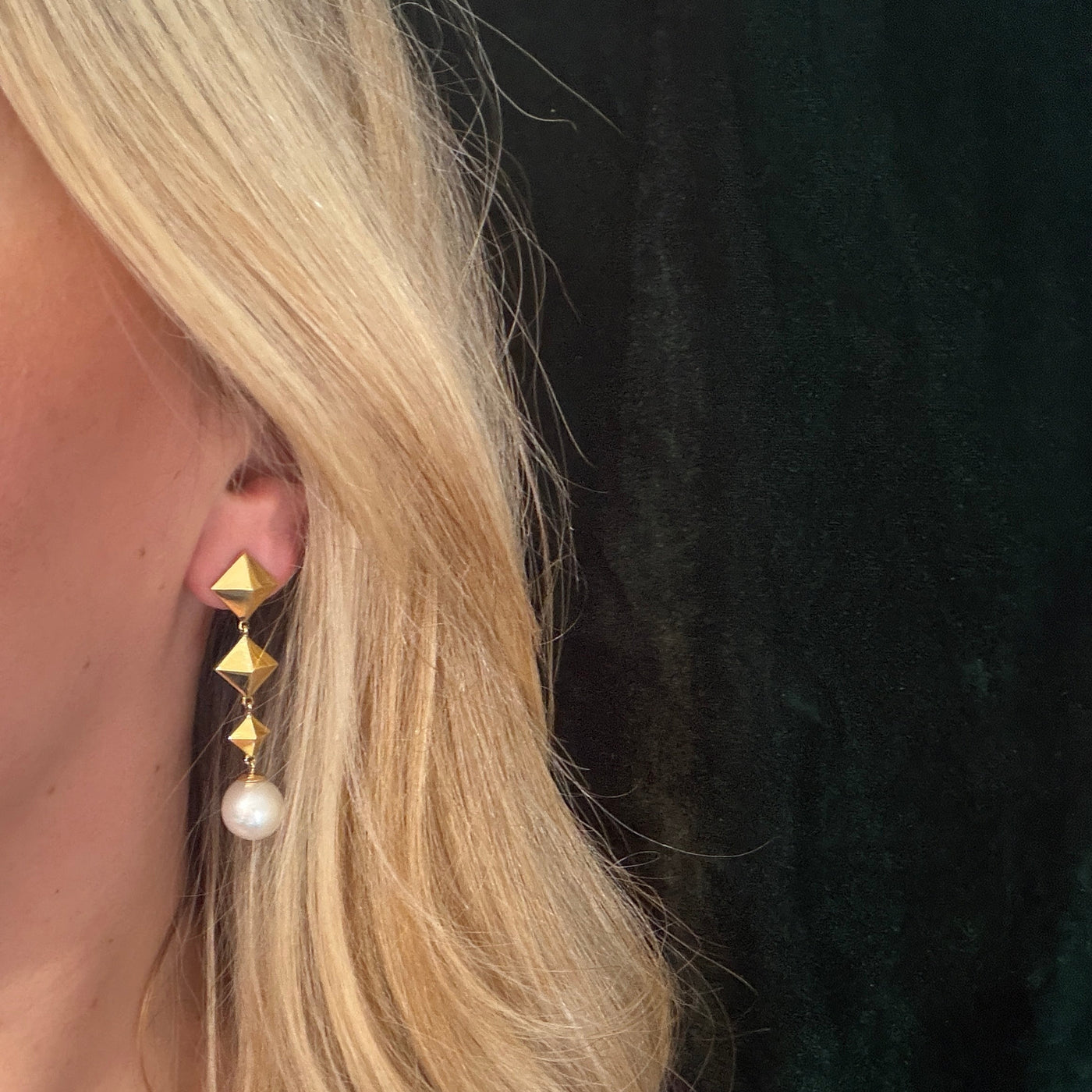 Studded Gold South Sea Drops