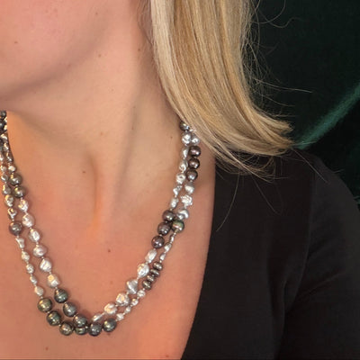 Natural Tahitian Keshi Pearl Necklace