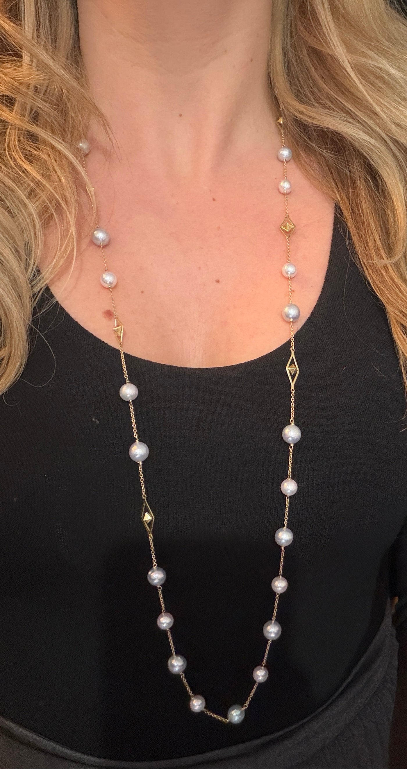 Akoya Pearl Pyramid Necklace