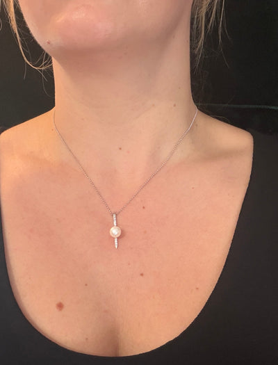 Tahitian Pearl Diamond Bar Necklace