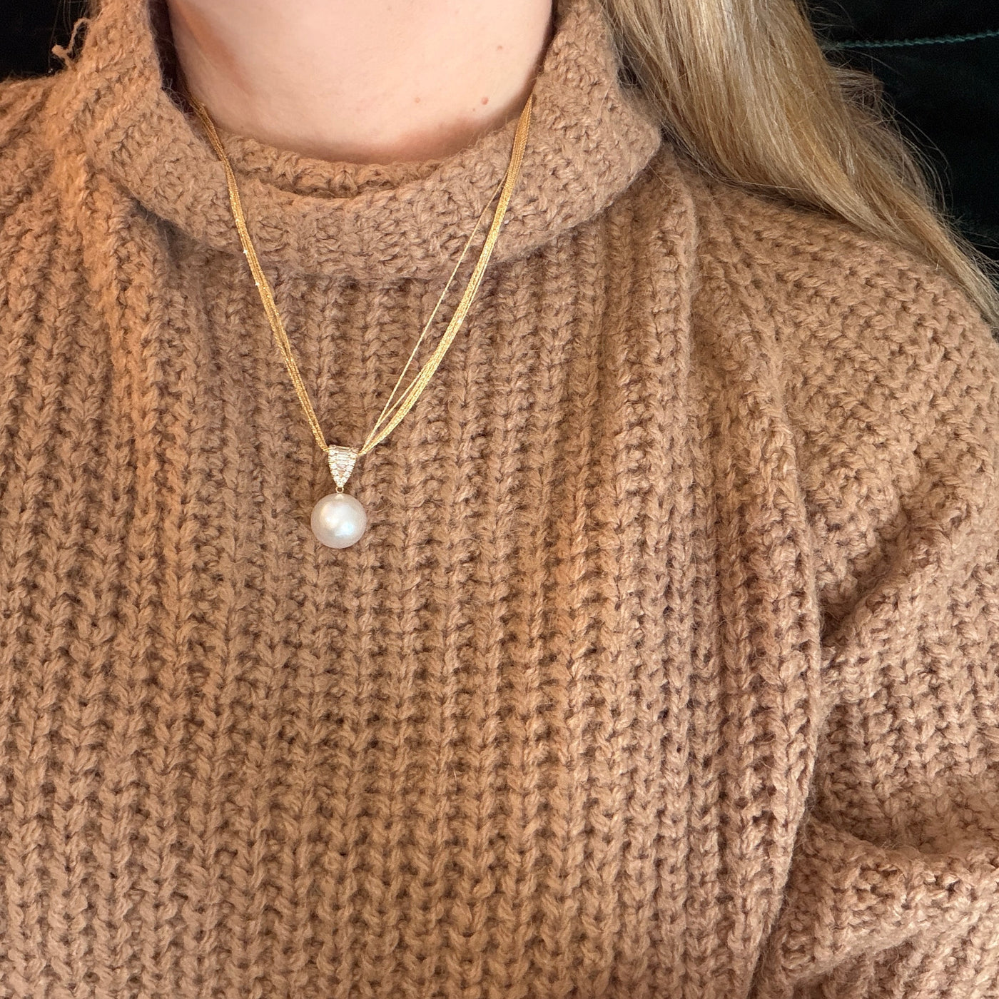 South Sea & Diamond Waterfall Pendant