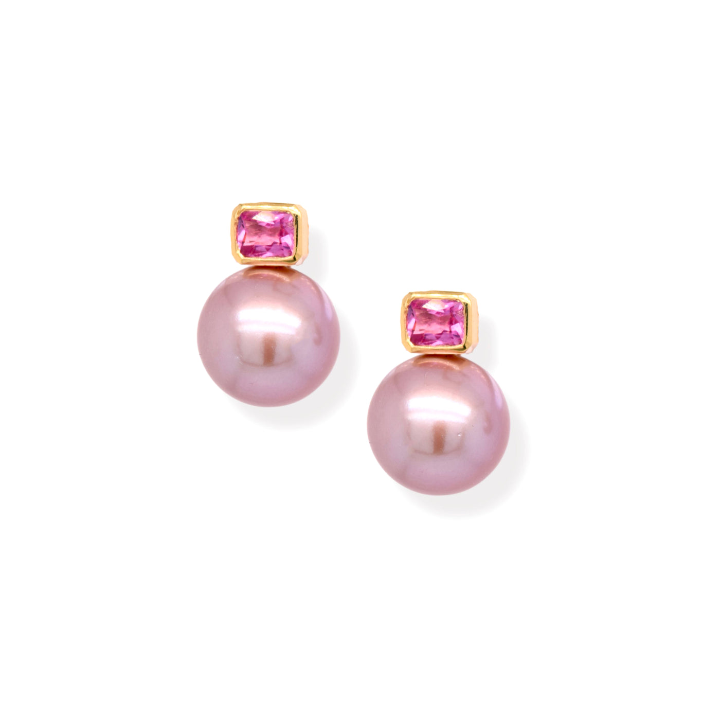 Kasumiga & Pink Sapphire Earrings