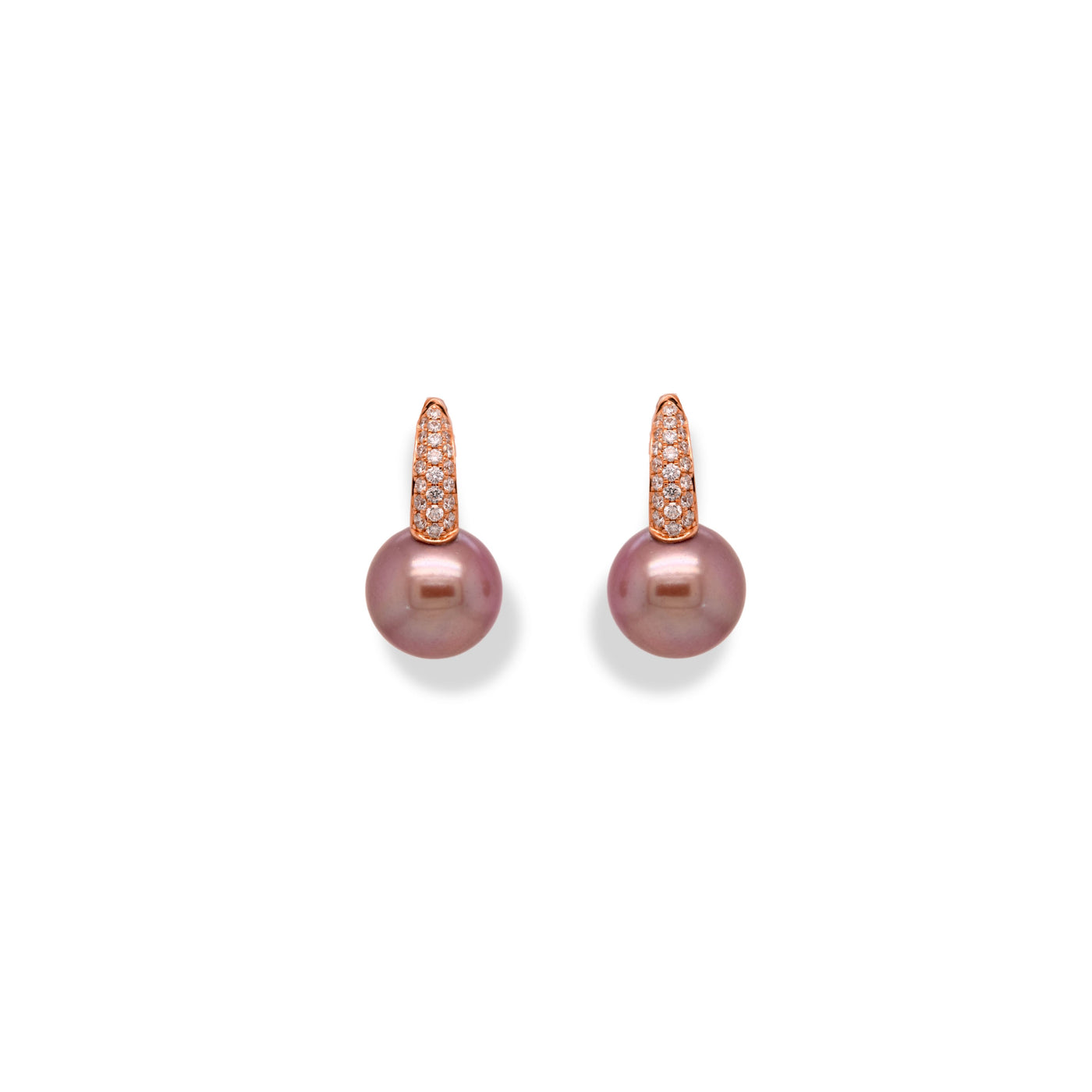 Kasumiga Pearl Cuff Earrings. The pink lavender hues of the pearls and diamonds will elevate any outfit.