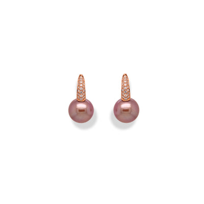 Kasumiga Pearl Cuff Earrings. The pink lavender hues of the pearls and diamonds will elevate any outfit.