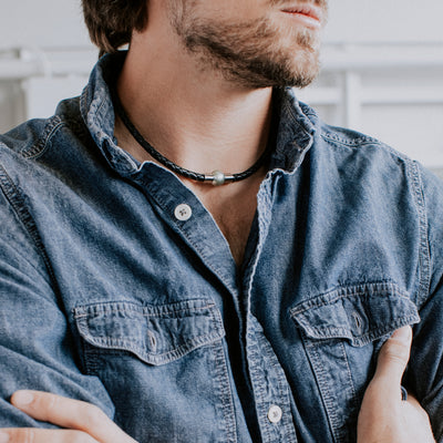 Men's Leather Bolo Necklace