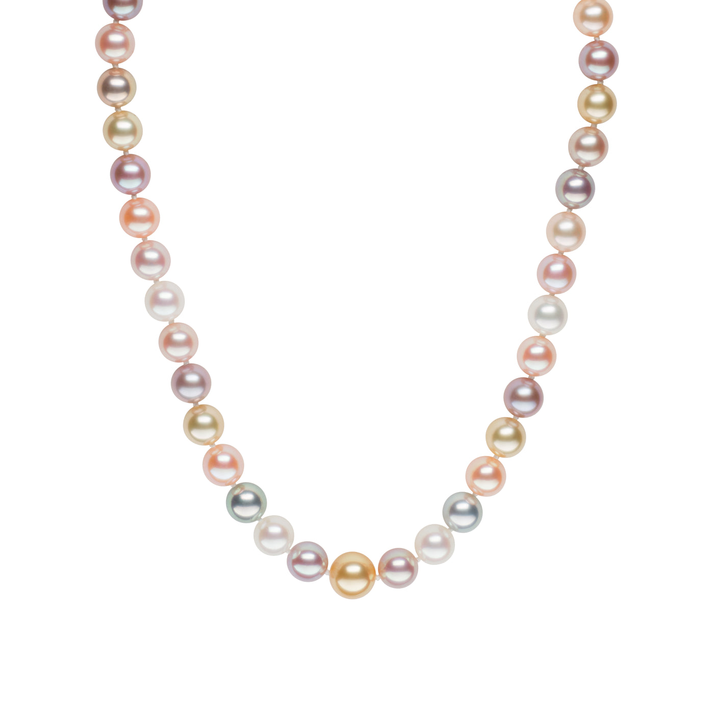 Multicolor Pearl Necklace with Tahitian, Golden South Sea, Akoya Pearls