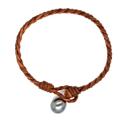Men's Tahitian Pearl & Leather Bracelets – Pearls By Shari