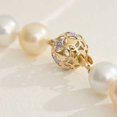 Multi Color White & Golden South Sea Pearl Strand