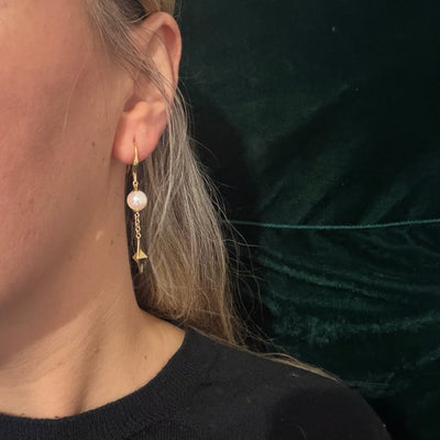 Akoya Pyramid Dangle Earrings