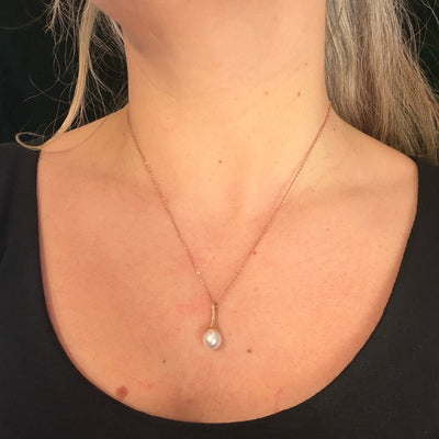 Rosewood Acorn Pearl Pendant