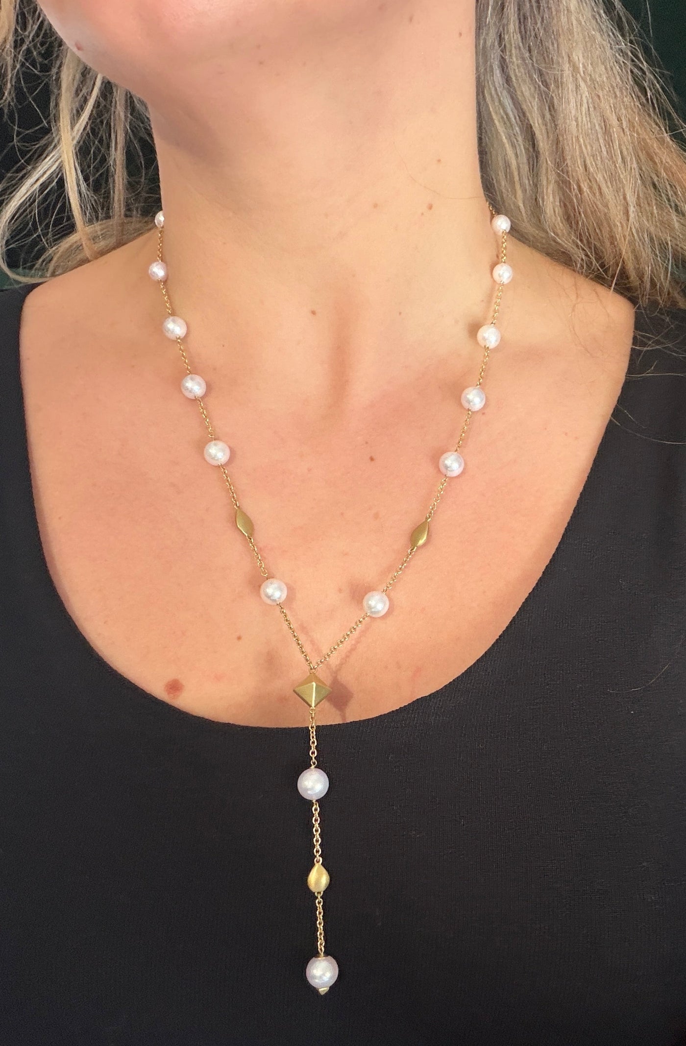 Nugget & Pyramid Akoya Necklace