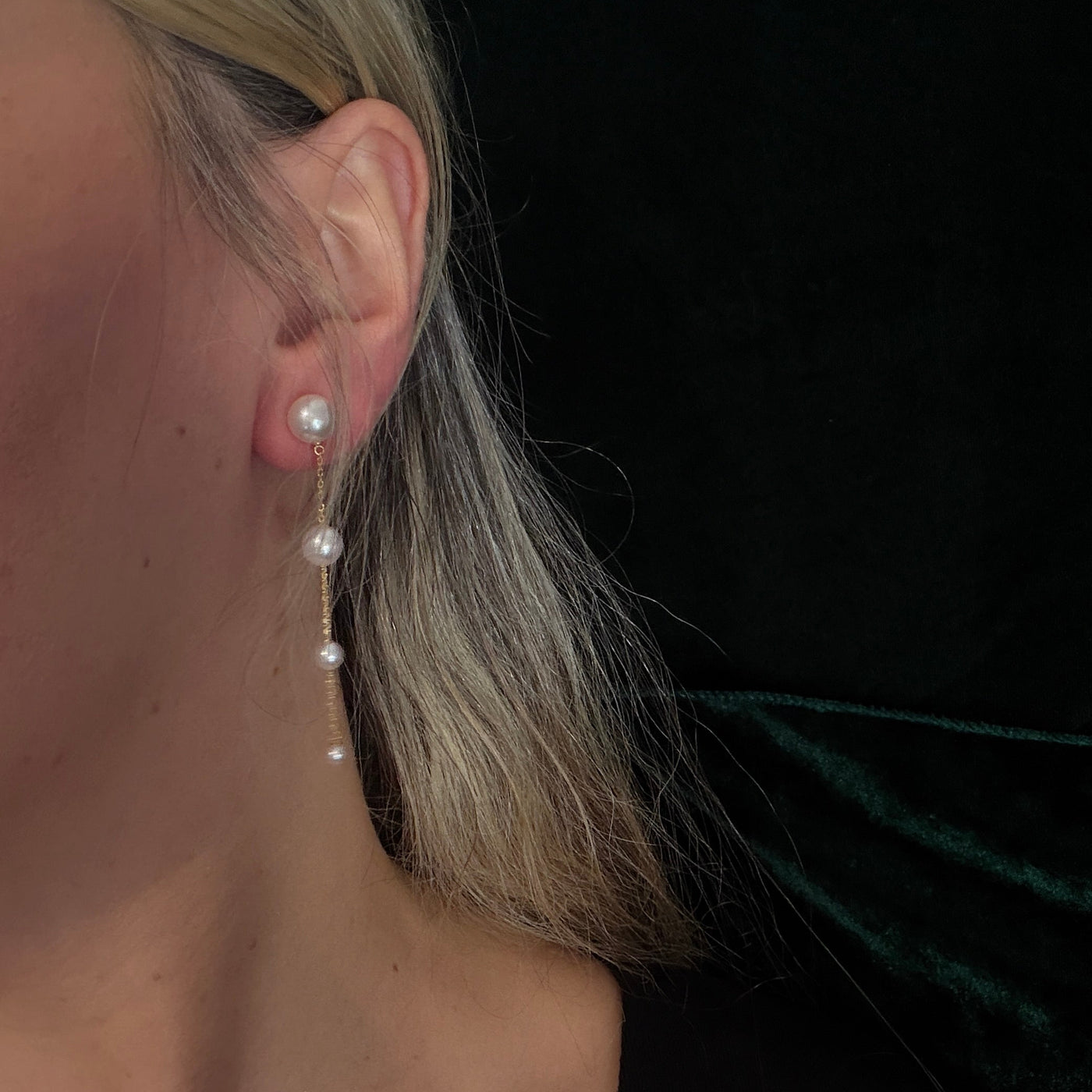 Petite Pearl Fountain Earrings