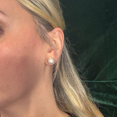 Haloed South Sea Gold Earrings