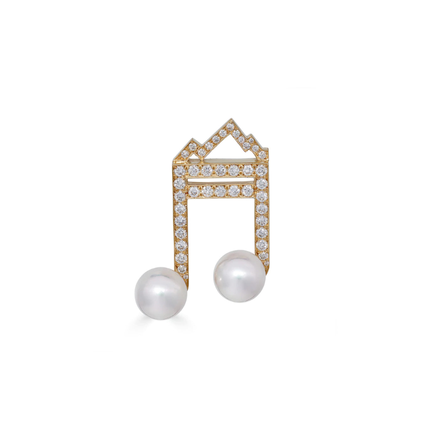 Grand Teton Music festival Pearl & Diamond note brooch. 