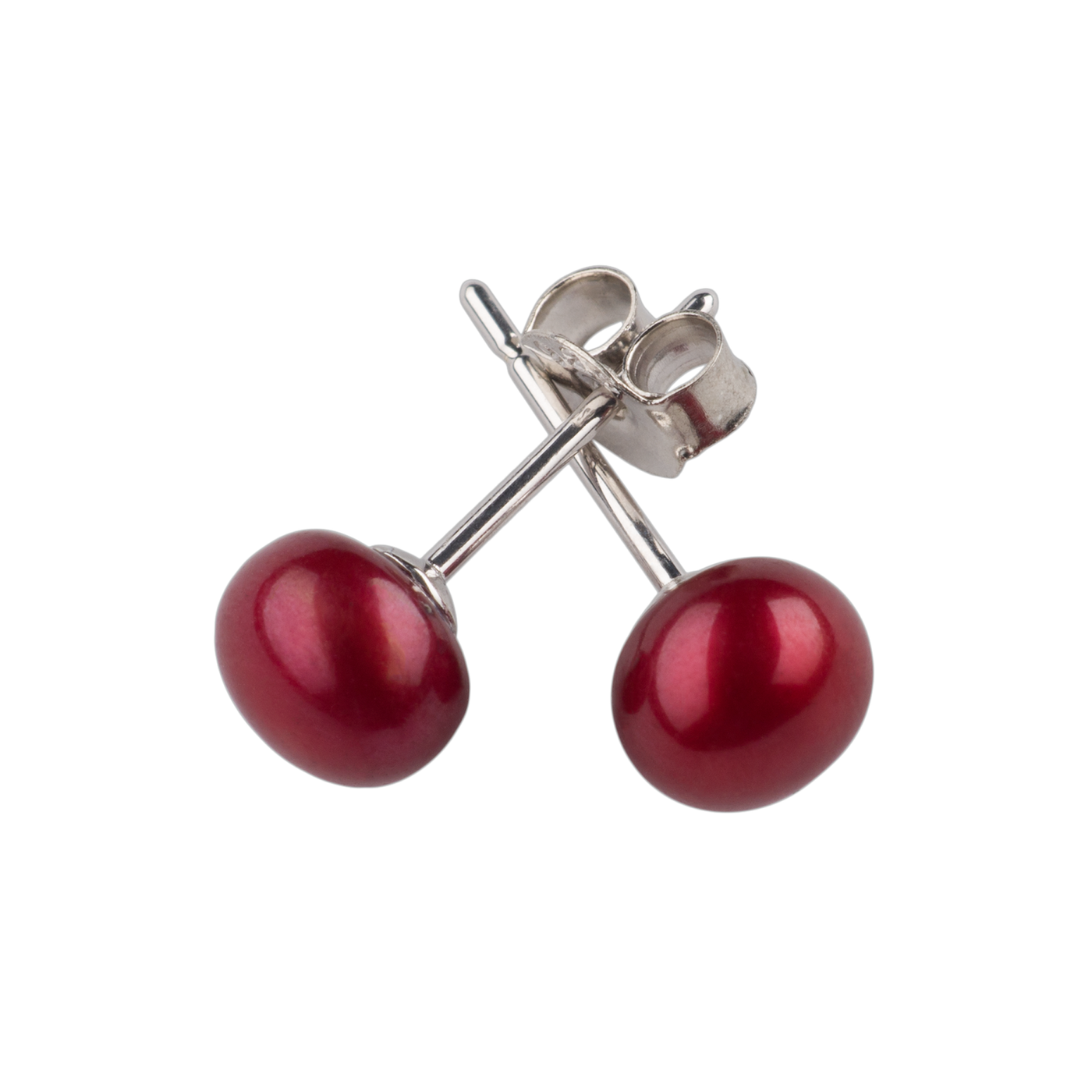 Red Freshwater Pearl Studs