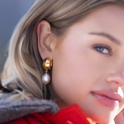 South Sea Champagne Cuff Earrings