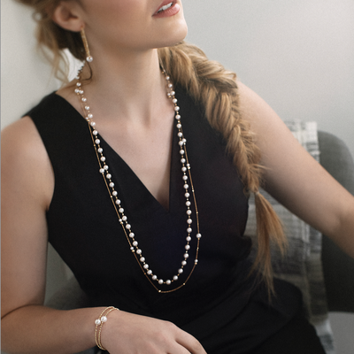 Petite Akoya Asymmetrical Adjustable Necklace
