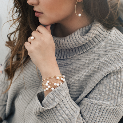 Petite Akoya Pearl Open Ring