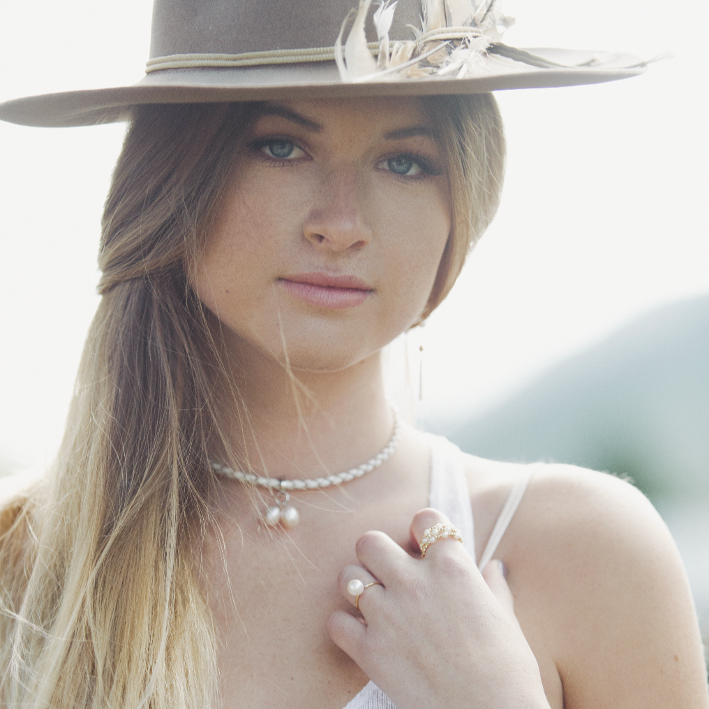 Braided Leather & Freshwater Pearl Bracelet/Choker