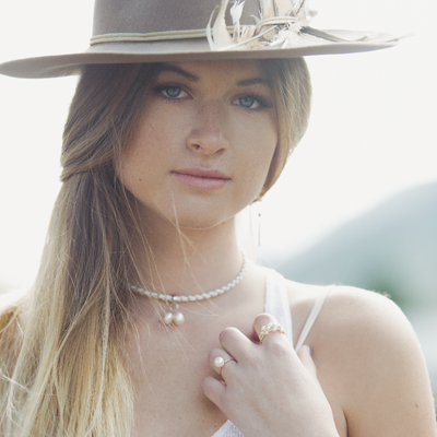 Braided Leather & Freshwater Pearl Bracelet/Choker