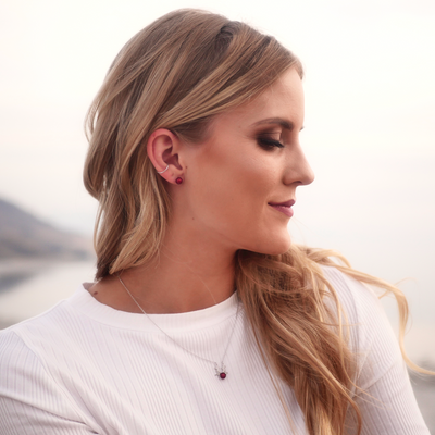 Red Freshwater Pearl Studs