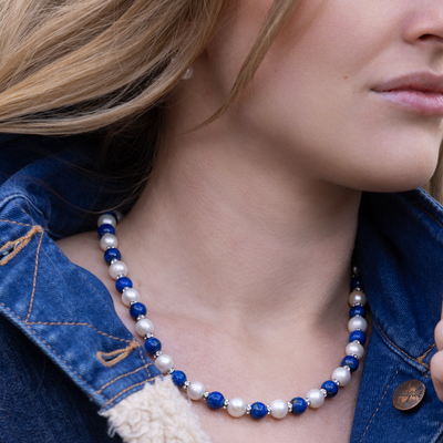 Lapis & Freshwater Pearl Necklace