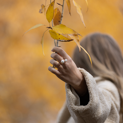 White Pearl Coil Ring