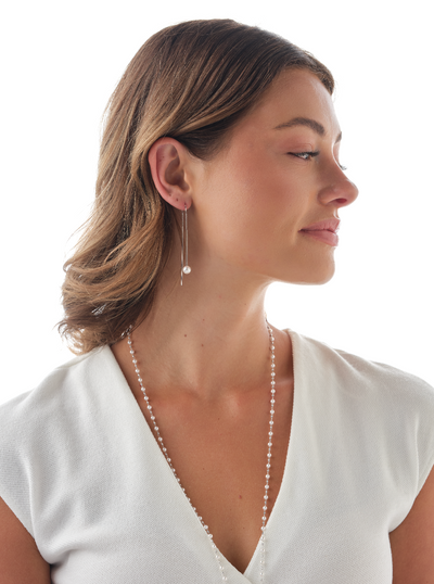 Petite Akoya Threaded Earrings