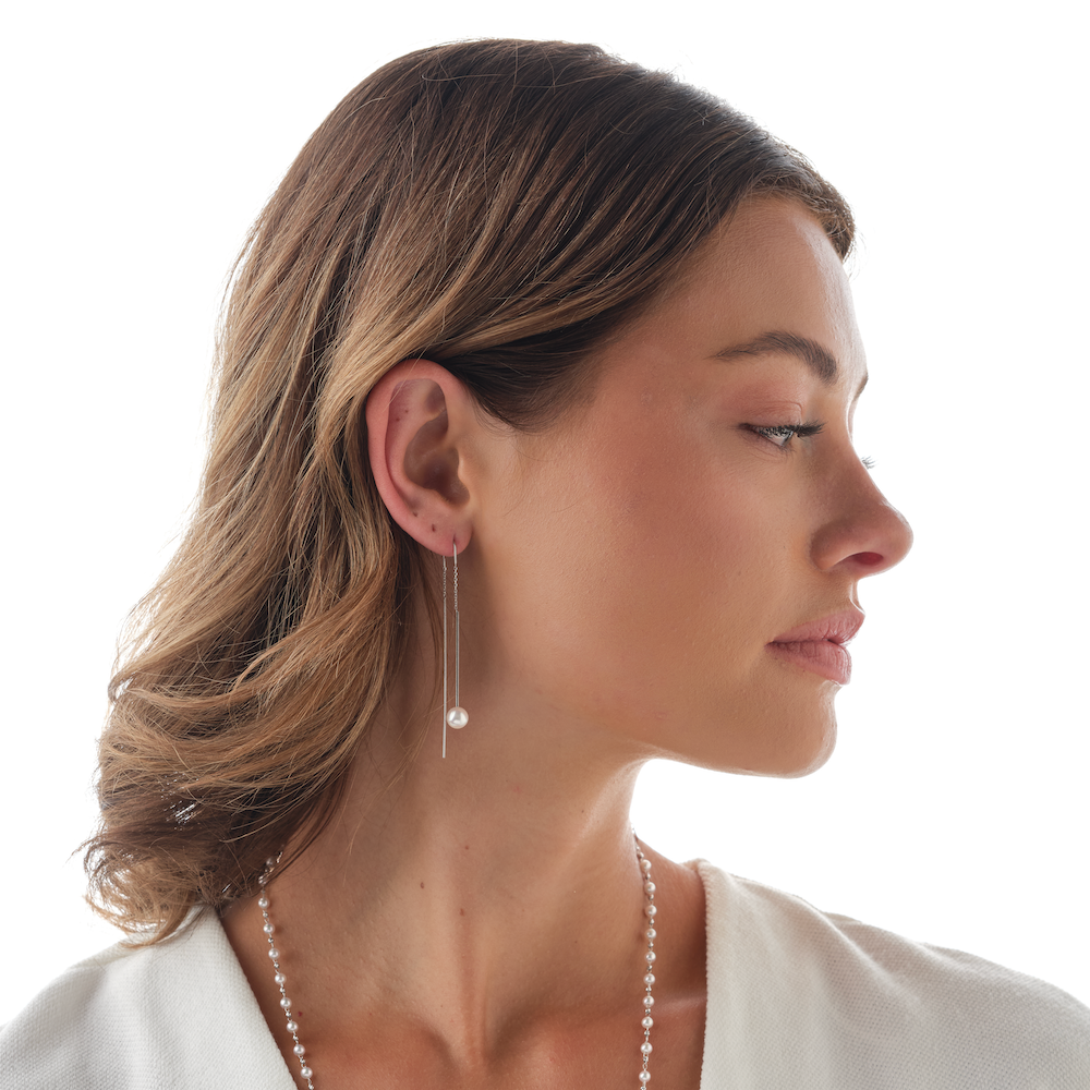 Petite Akoya Threaded Earrings