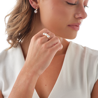 Triple Akoya Pearls Ring