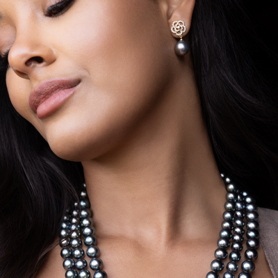 Twisted Flower Pearl Earrings