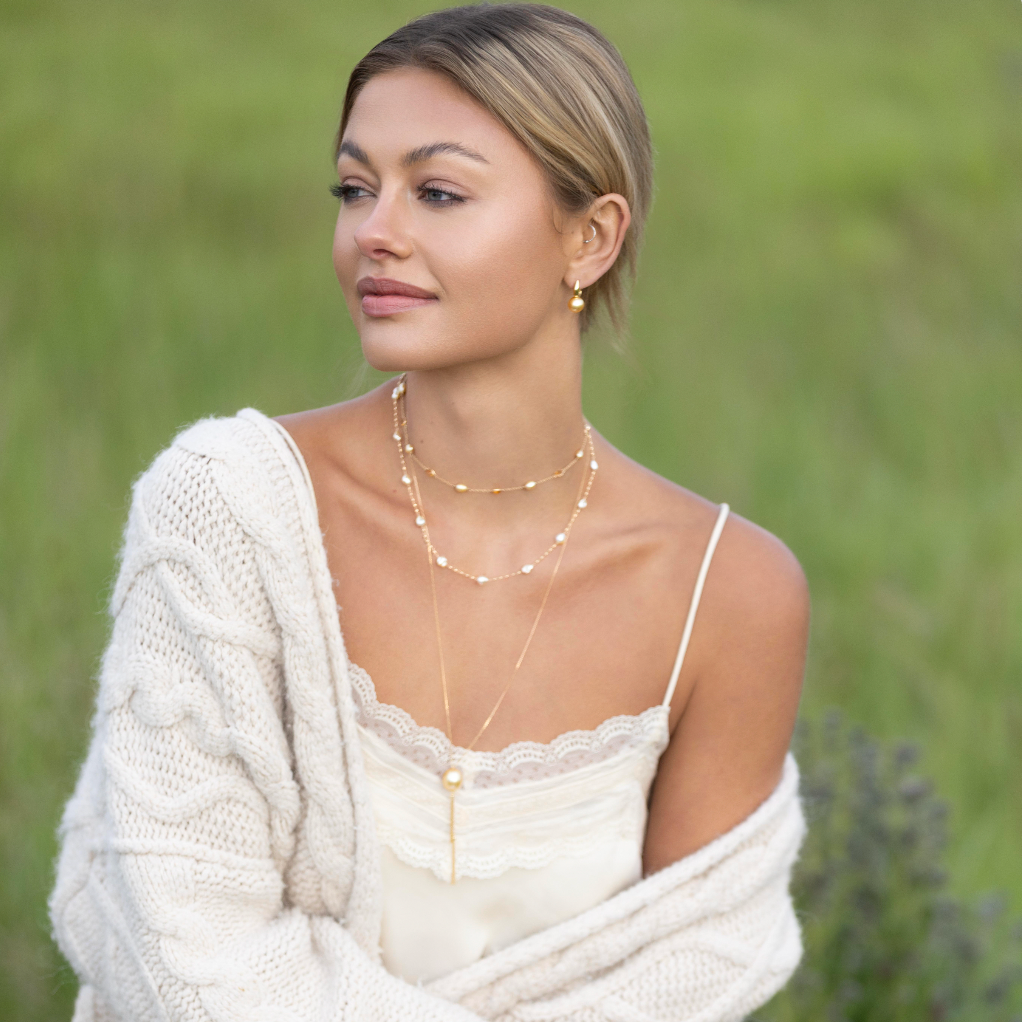 Golden South Sea Tassel Lariat